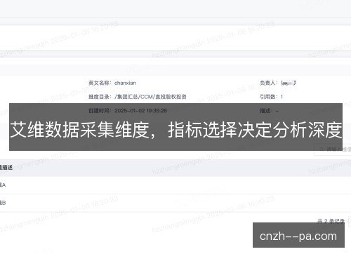 艾维数据采集维度，指标选择决定分析深度